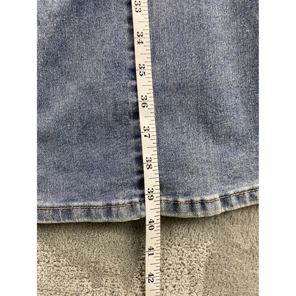 Gogo Jeans Womens Flare Denim Medium Wash Seam Front Bell Bottom Size 5/27 28506